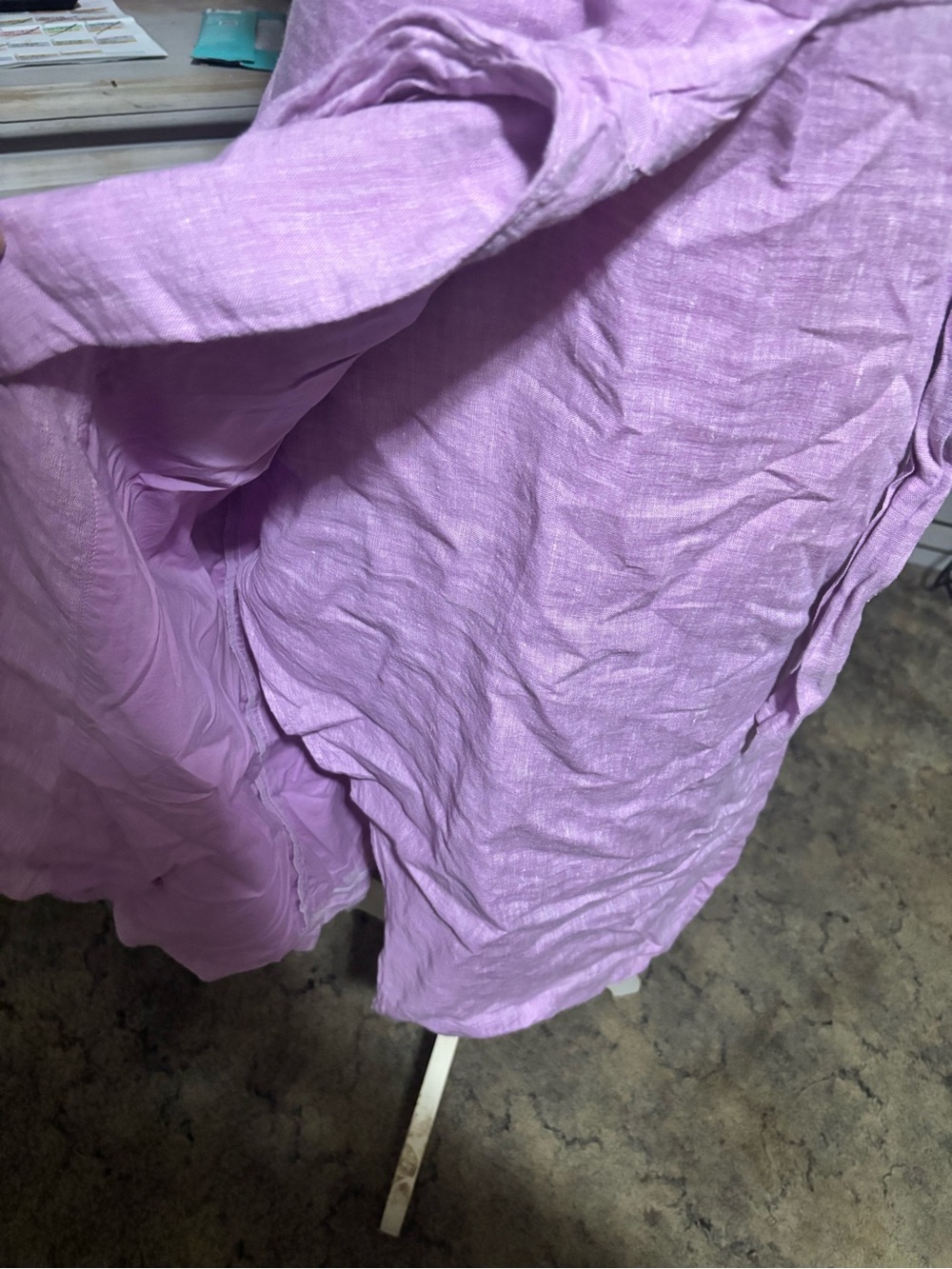Talbots Petite 100% Linen Lilac Wrap-Style Midi Dress 2P - Picture 5 of 13